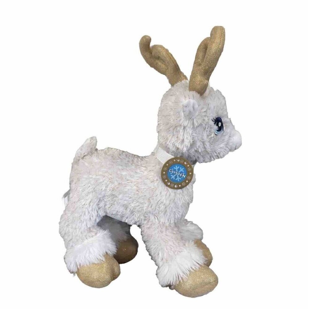 Build-A-Bear 'GLISTEN' SPARKLY WHITE SANTA TEAM REINDEER CHRISTMAS Plush Animal
